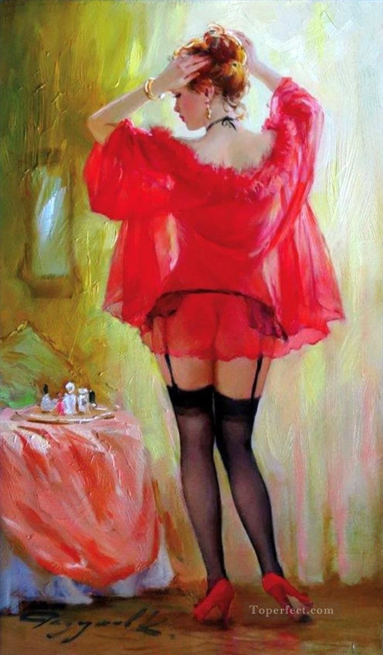 Pretty Lady KR 001 Impressionist Oil Paintings